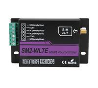 GLOGLOW SM2 WLTE EA Contrôleur D'alarme SMS 4G 2 Canaux Commutateur de Relais à Distance avec Application WEB Liaison de Température et d'humidité pour L'automatisation D'usine Domestique
