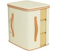 Glomc 1 sac de rangement de grande capacité, tissu non tissé beige avec poignées transparentes et doubles, 45 cm x 35 cm x 50 cm, pour l'organisation de la chambre et du placard