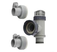 Glomc Adaptateur de tuyau de type B et valve de piston de piscine pour Intex, kit de remplacement de 3 pièces avec joints pour filtre à sable de piscine hors sol et contrôle de l'eau