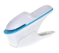 Glomc Agrafeuse sans aiguille pour 7 à 9 feuilles - Design compact en plastique - Pour bureau, école, maison, bureau - Sans agrafes métalliques - Blanc