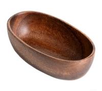 Glomc Bol de service en bois d'acacia fabriqué à la main en forme de bateau pour salade de fruits, collations, centre de table (15 x 8,5 x 4,5 cm)