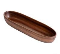 Glomc Bol de service en bois d'acacia fabriqué à la main en forme de bateau pour salade de fruits, collations, centre de table (29 x 8,5 x 4,5 cm)
