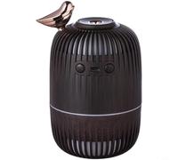 Glomc Humidificateur USB 280 ml en grain de bois avec veilleuse LED 7 couleurs et fonction d'aromathérapie pour chambre à coucher ou bureau, design silencieux ABS PP (profond)