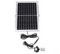 Glomc Kit d'eau solaire 1 ensemble, panneau en verre trempé 9 V 6 W ou 10 W, 5 V CC 240 L/H avec filtre en acier inoxydable et tuyau de 2 m, pour bassin extérieur et fontaine de jardin (10 W)