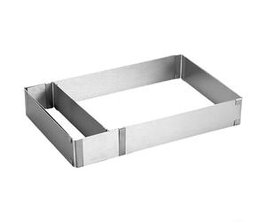 Glomc Lot de 1 cadre de cuisson rectangulaire et carré réglable en acier inoxydable avec séparateur pour mousse, génoise, pizza, tarte, idéal pour les réunions de famille