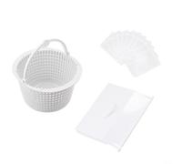 Glomc Lot de 12 paniers et porte de déversoir Spx1091C Spx1091K1 avec sacs filtrants, pour piscine extérieure Hayward Sp1091Lx Sp1091Wm
