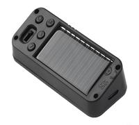 Glomc Mini horloge numérique à énergie solaire pour tableau de bord de voiture avec affichage de la date, de la température et de l'humidité et rétroéclairage automatique, matériau ABS, bleu et rouge