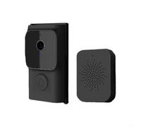 Glomc Sonnette vidéo intelligente sans fil avec audio bidirectionnel, caméra de sécurité Wifi pour application Tuya, aucun câblage nécessaire, stockage dans le cloud (noir)