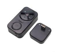 Glomc Sonnette vidéo sans fil intelligente avec audio bidirectionnel nuit 2,4 G Wifi interphone à distance pour la sécurité à domicile Noir
