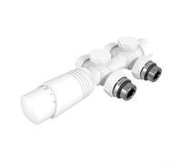 Glomc Vanne de radiateur thermostatique, kit de contrôle de chauffage central pour salle de bain sèche-serviettes avec tête de capteur de liquide, construction en laiton et ABS pour une efficacité