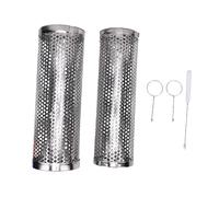 Glomora 2 pièces panier de gril roulant 304 en acier inoxydable barbecue filet tube barbecue cylindre cage pour légumes poisson viande nourriture camping