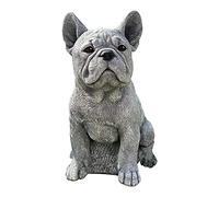 Glomora Statue de Chien, Statue de Bouledogue français, Sculpture d'animal de Jardin pour décoration de Jardin, Nain de pelouse extérieur, Art de Patio (Couleur de l'image 2) (Couleur de l'image 2)