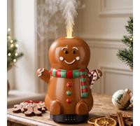 Glooglitter Diffuseur d'huiles essentielles en céramique de 120 ml en forme de bonhomme de pain d'épices pour Noël, cadeau de vacances pour huiles essentielles, petit humidificateur d'aromathérapie