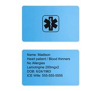 Glooraca Carte d'identification médicale personnalisée pour portefeuille - Carte d'identification d'urgence (C)