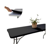 Glop - Nappe Table Pliante 120 cm Noire avec Bord Élastique, Housse de Plateau Ajustée (121x76), Tissu Spandex Déperlant pour Bureau, Stand & DJ