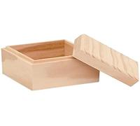 GLOREX 61682602 Boîte en Bois, Naturel, 9 x 9 x 7 cm