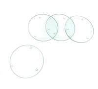 GLOREX - 6226215 - Dessous de Verre en Verre, Transparente - 10,3 x 10,3 x 2,3 cm - Lot de 4