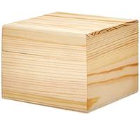 Glorex Boîte en bois naturel 10,5 x 10,5 x 8 cm
