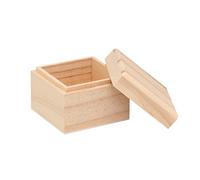 Glorex Boîte en bois naturel 7,5 x 7,5 x 6 cm