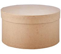 GLOREX Boîte Ronde en Carton, Naturel, 16 x 16 x 8,5 cm