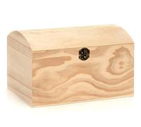 GLOREX Coffre au trésor en bois, naturel, 26 x 17,5 x 16 cm