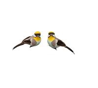 Glorex- figurka 070-Lot de 2 Oiseaux décoratifs en Jaune, Gris et Noir, env. 9,5 x 3,5 cm, pour la décoration et Le Cadeau, 6 7101 070, Taglia Unica