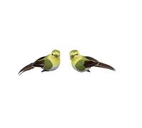 Glorex- figurka 071-Lot de 2 Oiseaux décoratifs en Vert, Jaune et Noir, env. 9,5 x 3,5 cm, pour la décoration et Le Cadeau, 6 7101 071, Taglia Unica
