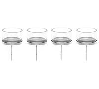 Glorex GmbH 6 7021 001 Bougeoir en Verre pour Bougie Chauffe-Plat, argenté