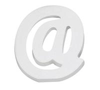 GLOREX Lettre @ MDF 5,5 x 0,9 cm 1pce, bois, blanc, 5,5 x 5,5 x 1 cm