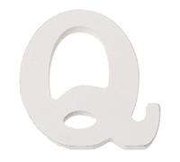 GLOREX Lettre Q MDF 5,5 x 0,9 cm 1pce, bois, blanc, 5,5 x 5 x 1 cm