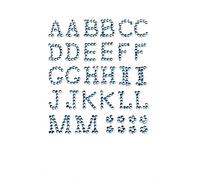 GLOREX lettres autocollant de 13 mm A M, plastique, bleu, 14,5 x 8.6 x 0,2 cm