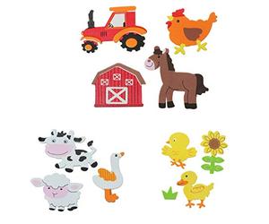 GLOREX- Lot de 29 Autocollants en Caoutchouc Mousse-Motifs Assortis-Idéal décorer des Cartes de vœux, pour Le Scrapbooking, etc, 6 2247 708, coloré, Unique
