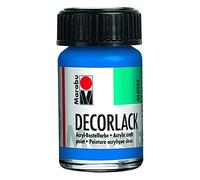 Glorex Marabu 11300039095 Peinture Acrylique Bleu Azur 095, 15 ML, Vernis Acrylique Brillant à Base d'eau, résistant aux intempéries, résistant à la salive pour Peinture, Pochoir et découpage