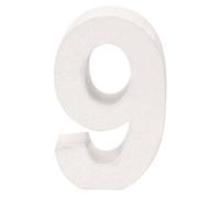 GLOREX Nombre de 9, en carton FSC Mix, blanc, 10 x 7 x 3,5 cm