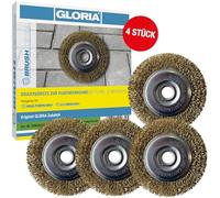 GLORIA Brosse à Joints en Acier Lot de 4 | Brosse de Rechange Ø11 cm pour MultiBrush & WeedBrush | Désherbage, Anti-Mousse & Nettoyage Joints | Accessoire pour Brosses à Joints Électriques | 4 Pièces