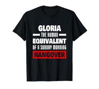 Gloria drôle prononçant Le nom de Gloria pour la Gueule de Bois Humaine T-Shirt Graphique avec Valeur, Homme, Noir, S