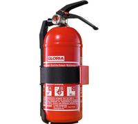 GLORIA Extincteur à poudre pour voiture 1 kg - PDE 1 GA - Avec manomètre - Avec support de voiture - Pour les classes d'incendie A, B, C - Avec certificat d'essai