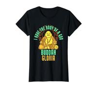 Gloria Fat Buddah prononce Un nom drôle de Gloria T-Shirt Graphique avec Valeur, Femme, Noir, L