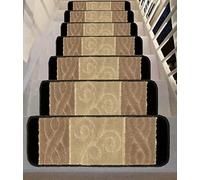 Gloria Rug Lot de 7 tapis d'escalier antidérapants avec envers en caoutchouc lavable 21,6 x 66 cm 2203 BGE
