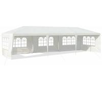 Gloriette de jardin COSTWAY OP3935WH avec 5 parois latérales amovibles, protection UV, pliable, blanc, 3 x 9 m - A