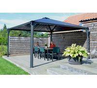 Gloriette moderne en métal Palermo 4,3 x 4,3m Palram - Canopia Heat Block anthracite