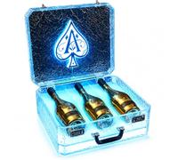 Glorificateur de champagne rechargeable LED 3 bouteilles avec lumières 7 | Présentoir de bouteilles en acrylique avec autonomie de 3 à 5 heures, taille 42 x 37 x 18 cm, convient pour les bars, clubs