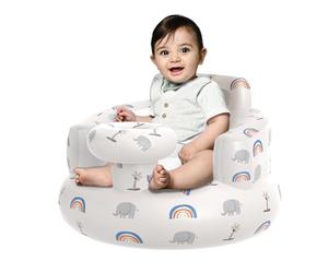 GloTika Siège gonflable pour bébé, convient aux enfants de 3 mois et plus, chaise pliable pour bébé avec pompe à air intégrée, portable pour n'importe où, motifs mignons.