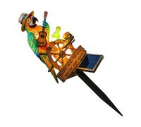 Glow Lampe solaire sur piquet avec aspect oiseau d'île, décoration de jardin extérieure pour bordure de patio et allée, statue d'île, lampe décorative pour allée, décoration de jardin solaire