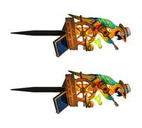 Glow Lampe solaire sur piquet avec aspect oiseau d'île, décoration de jardin extérieure pour bordure de patio et allée, statue d'île, lampe décorative pour allée, décoration de jardin solaire