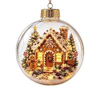 Glowing Christmas Diorama Ornament - Light Lighted Holiday Pendant Light | Clear Lighted Pendant Features A Charming Mini Holiday Scene That Illuminates With A Warm, Festive Glow.
