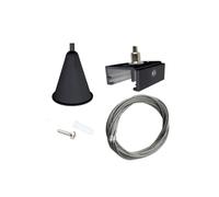 Glowster B1120195 Kit de suspension pour rail triphasé noir, avec éléments de montage et support, idéal pour installations électriques et d'éclairage, Image