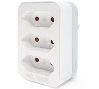 Glowster B1222722 Prise de conversion droite, 1 à 3 sorties, 10 A, idéale pour adapter les appareils électriques et assurer une connexion sécurisée, Image