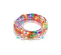 Glowster Guirlande LED RGBY de 4 m avec fil de cuivre et piles bouton - Idéale pour la décoration de fête et les ambiances chaleureuses.