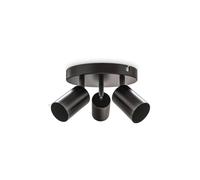 Glowster Spot à trois voies noir, sans source de lumière, idéal pour un éclairage décoratif et fonctionnel en intérieur.
